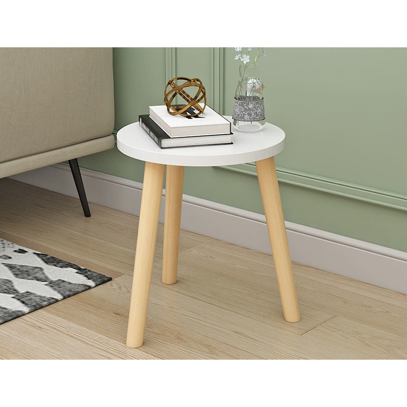 Modern White/yellow/black/pink Round End Table Wooden Tripod Sofa Side Table