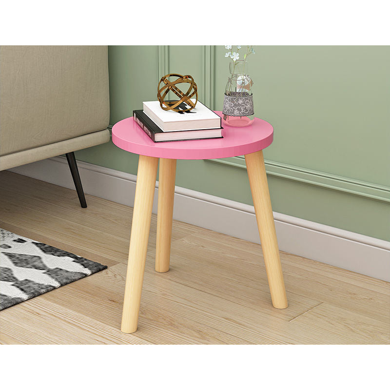 Modern White/yellow/black/pink Round End Table Wooden Tripod Sofa Side Table