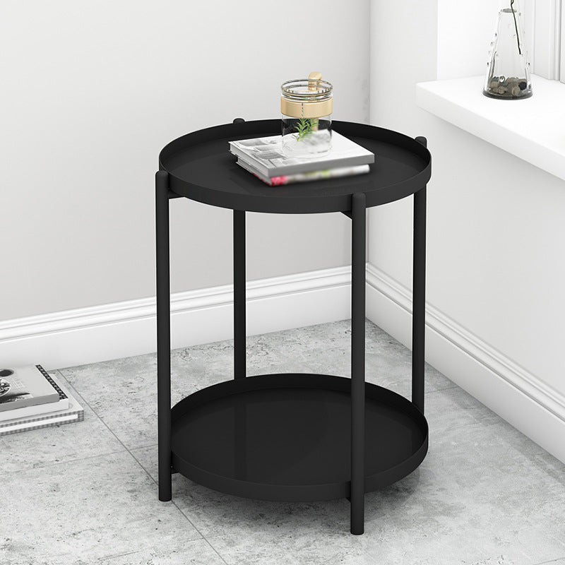4 Legs Base Design Carbon Steel White/green/black/yellow Round Side Table