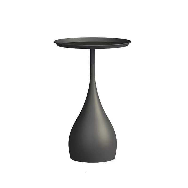 Modern Style Blue/gold/black Metal Base Metal Tray Round Side Table