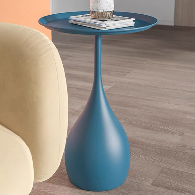 Modern Style Blue/gold/black Metal Base Metal Tray Round Side Table