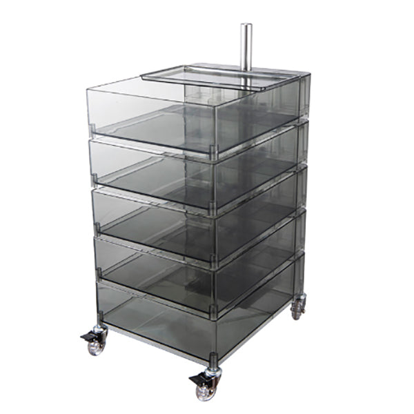 Plastic Nightstand Or End Table 28" Tall Nightstand with Drawers and Wheel