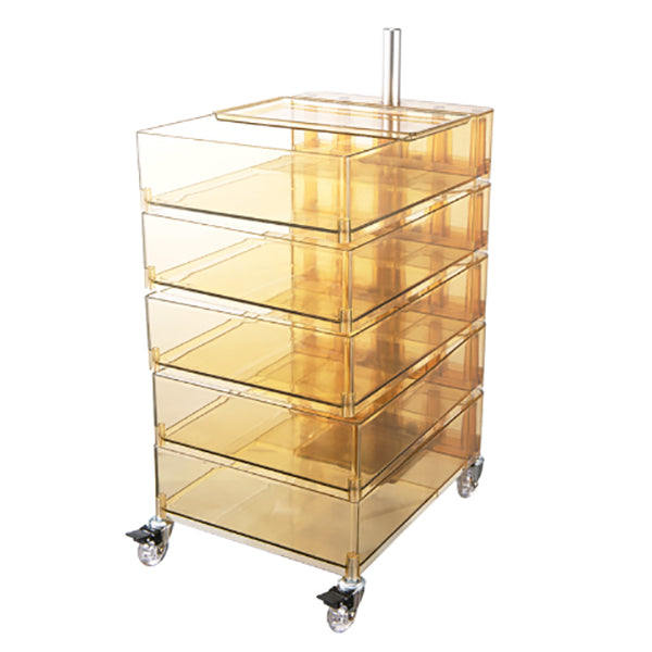 Plastic Nightstand Or End Table 28" Tall Nightstand with Drawers and Wheel