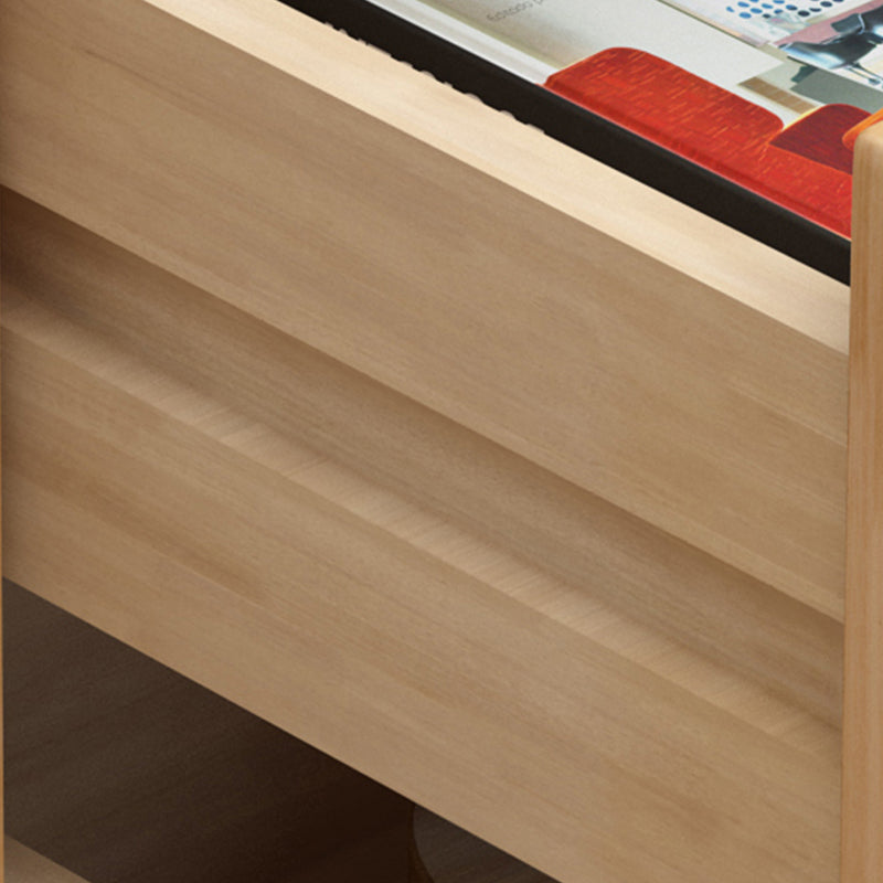 2 Drawer Nightstand with Legs 20" Tall Wood Accent Table Nightstand