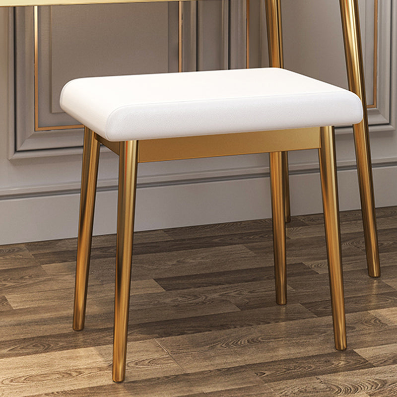 29.5" Height Wood Blue/ White Makeup Vanity with Drawers and Mirror