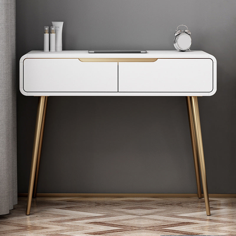 31.5" Height White/ Grey Wood Top Make-up Vanity with Drawer for Bedroom