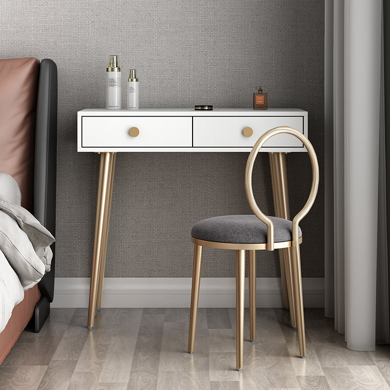 29.5" Height White Wood Top Make-up Vanity with 2 Drawer for Bedroom