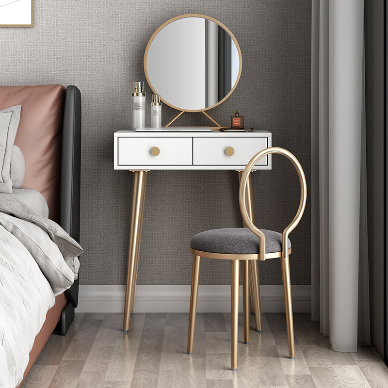 29.5" Height White Wood Top Make-up Vanity with 2 Drawer for Bedroom