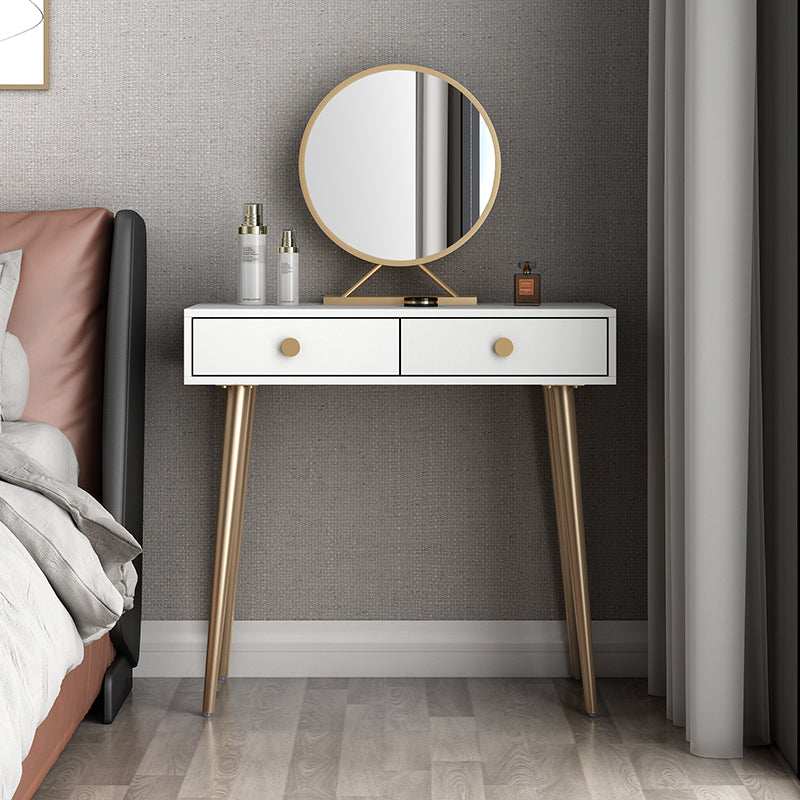 29.5" Height White Wood Top Make-up Vanity with 2 Drawer for Bedroom