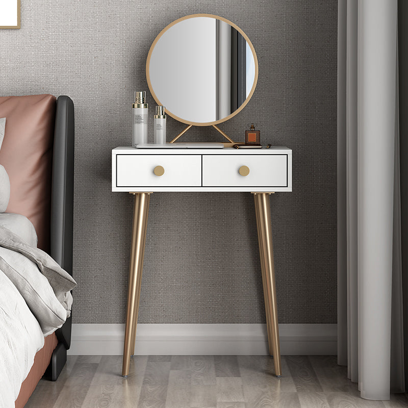 29.5" Height White Wood Top Make-up Vanity with 2 Drawer for Bedroom