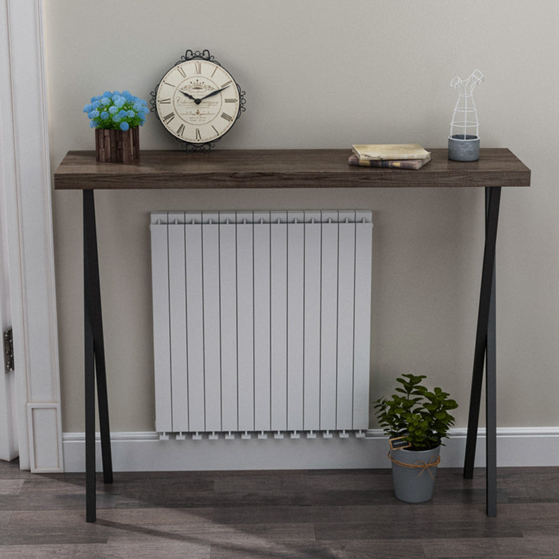 Solid Wood Mid-Century Console Sofa Table X-base Console Table, 31.49" H