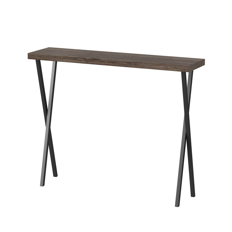 Solid Wood Mid-Century Console Sofa Table X-base Console Table, 31.49" H