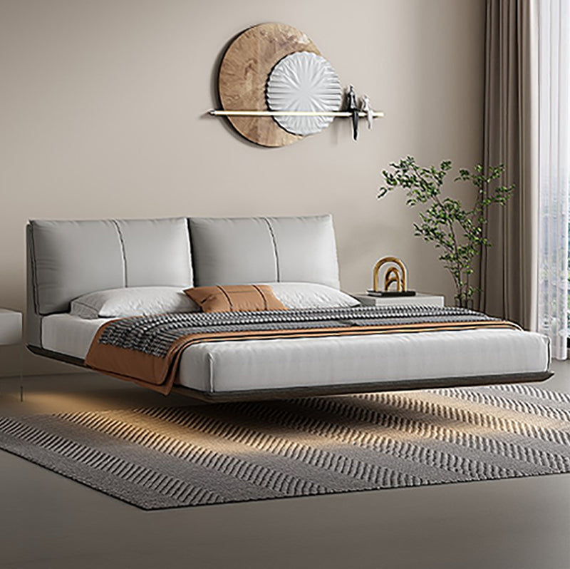 Modern Style Upholstered Headboard/white Grey Leather Suspension Bed