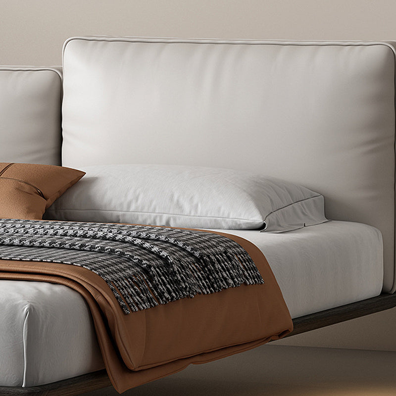 Modern Style Upholstered Headboard/white Grey Leather Suspension Bed