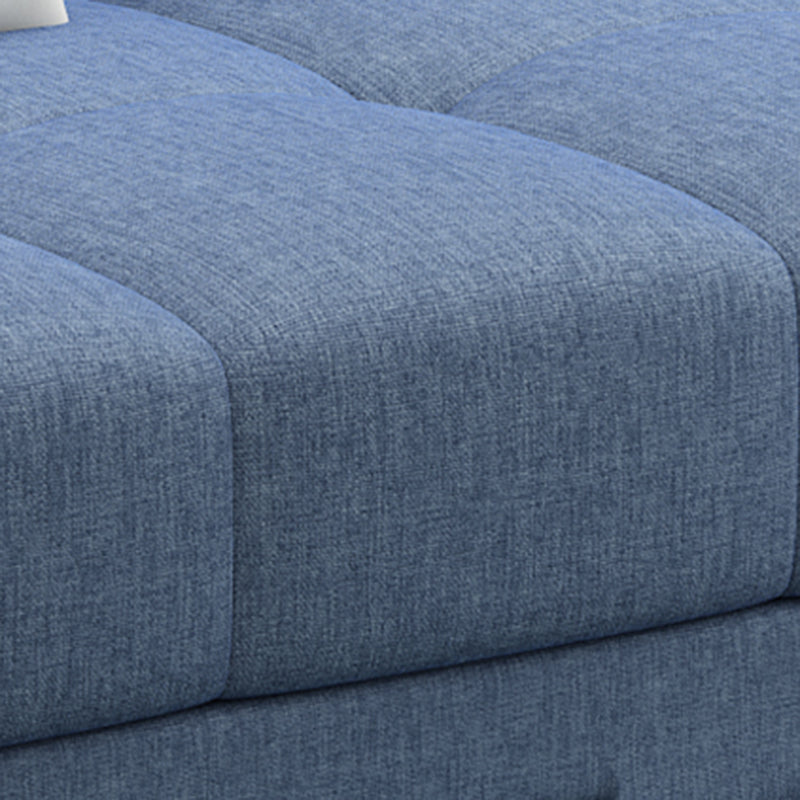 Contemporary Biscuit Back Standard Square Arm Fabric Stationary Sofa