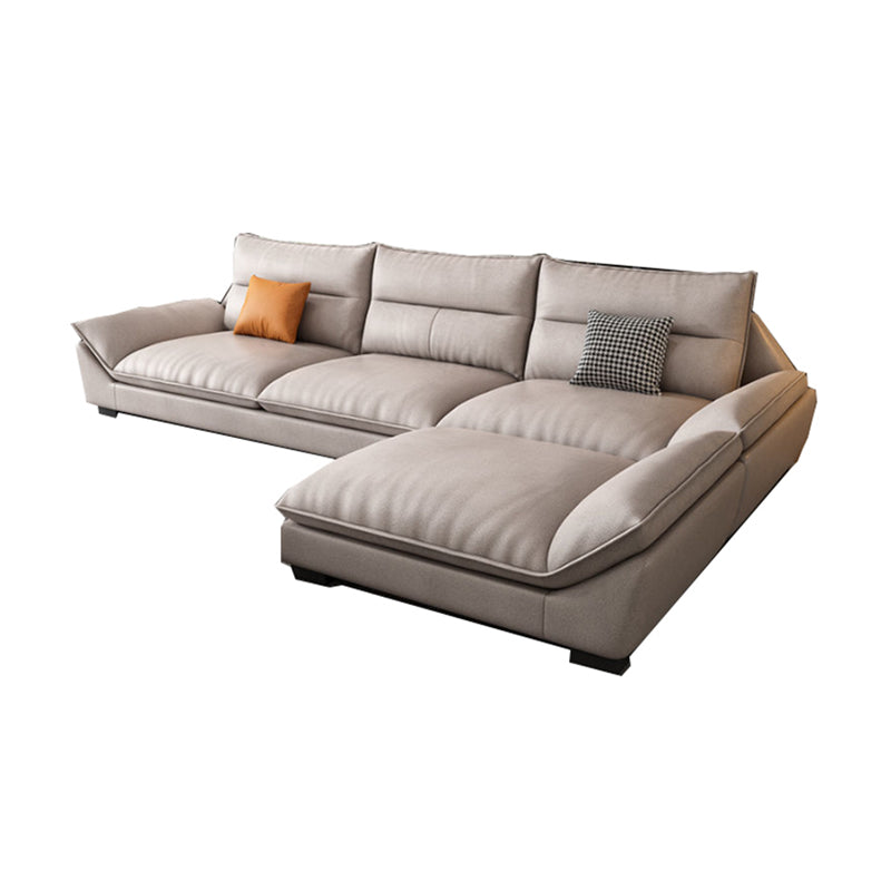 Scandinavian Beige Sectionals/Sofa with Pillow Back for Living Room