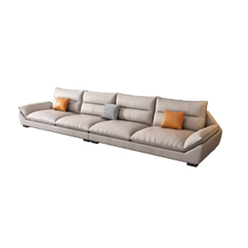Scandinavian Beige Sectionals/Sofa with Pillow Back for Living Room