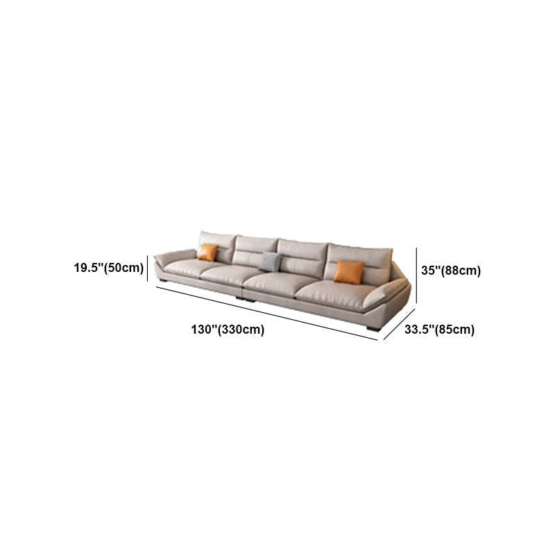 Scandinavian Beige Sectionals/Sofa with Pillow Back for Living Room