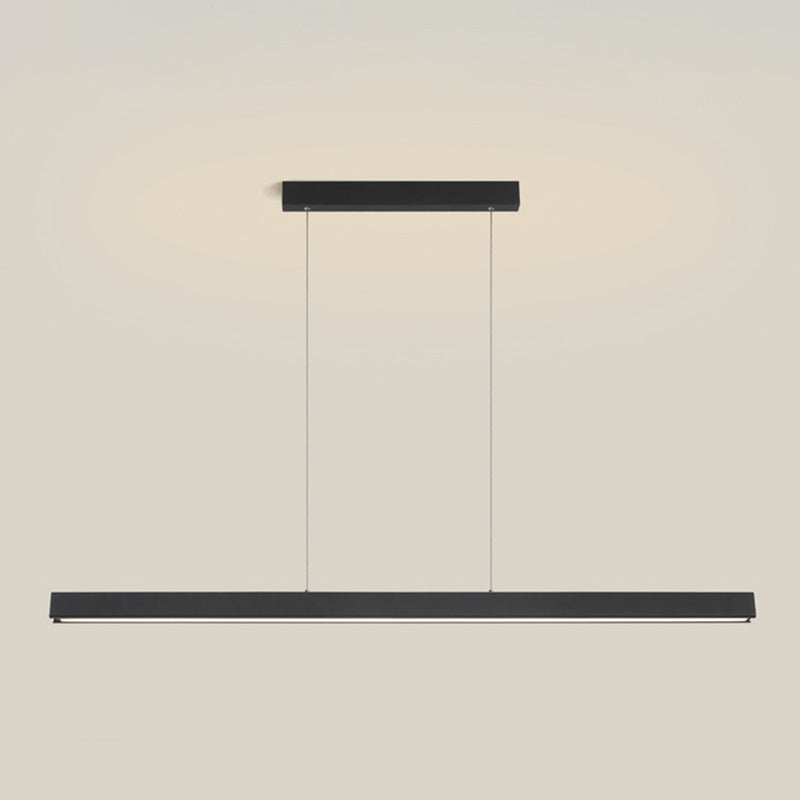 Metal Strip Chandelier Light Fixture Simple LED Island Pendant for Dining Room