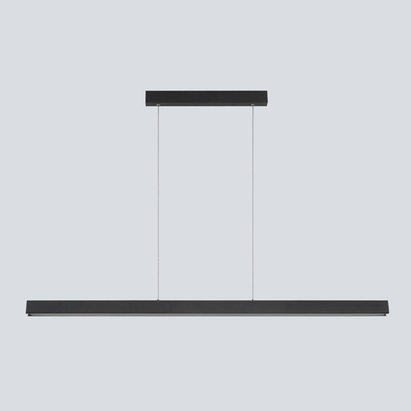 Metal Strip Chandelier Light Fixture Simple LED Island Pendant for Dining Room