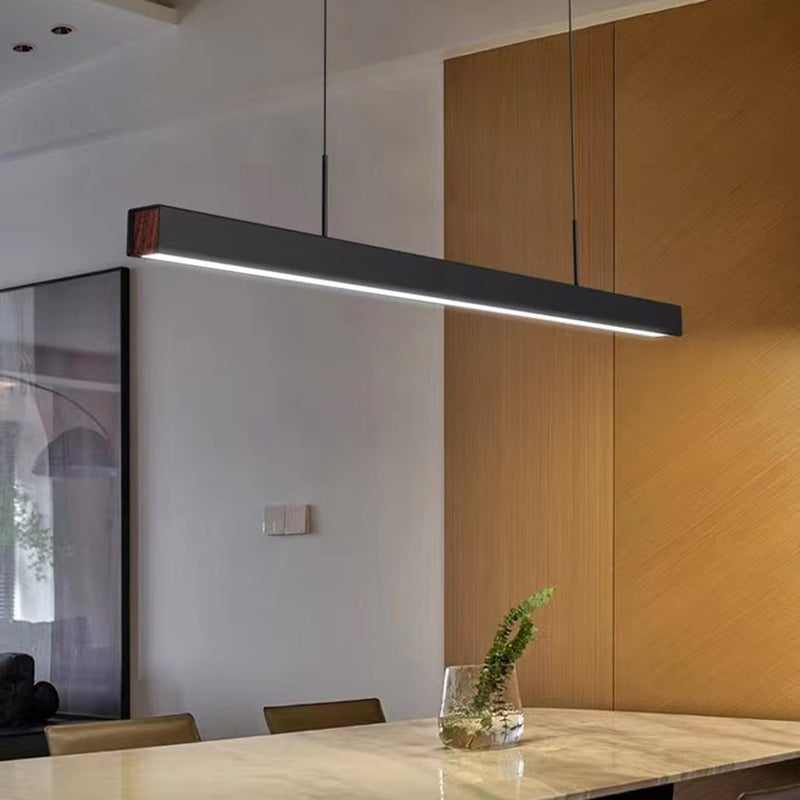 Metal Strip Chandelier Light Fixture Simple LED Island Pendant for Dining Room