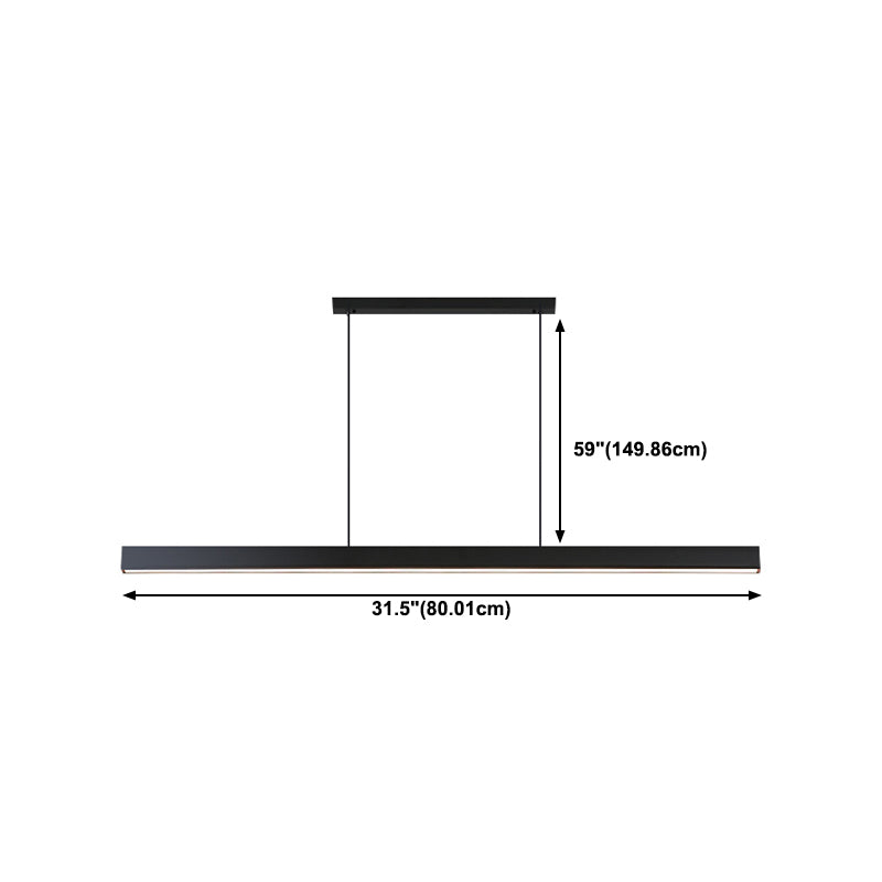 Metal Strip Chandelier Light Fixture Simple LED Island Pendant for Dining Room