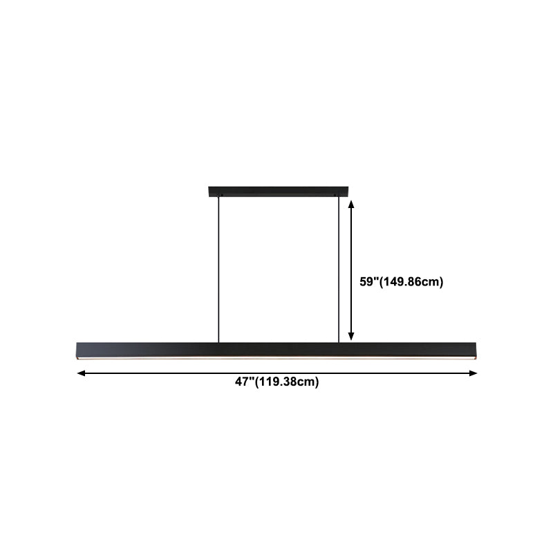 Metal Strip Chandelier Light Fixture Simple LED Island Pendant for Dining Room