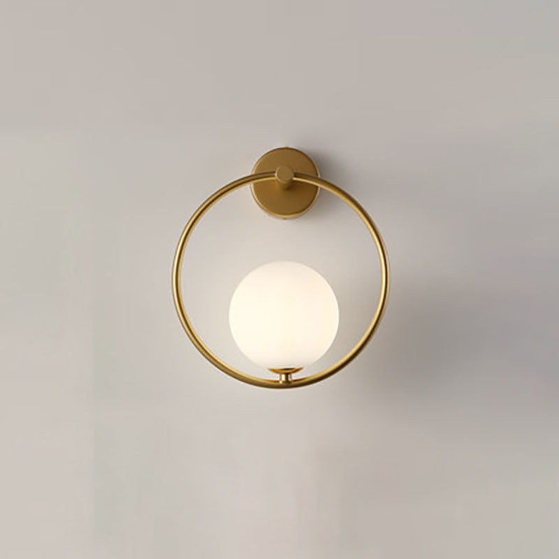 Globe Glass Wall Lamp in Modern Style Metal 1-Light Wall Light for Bedroom