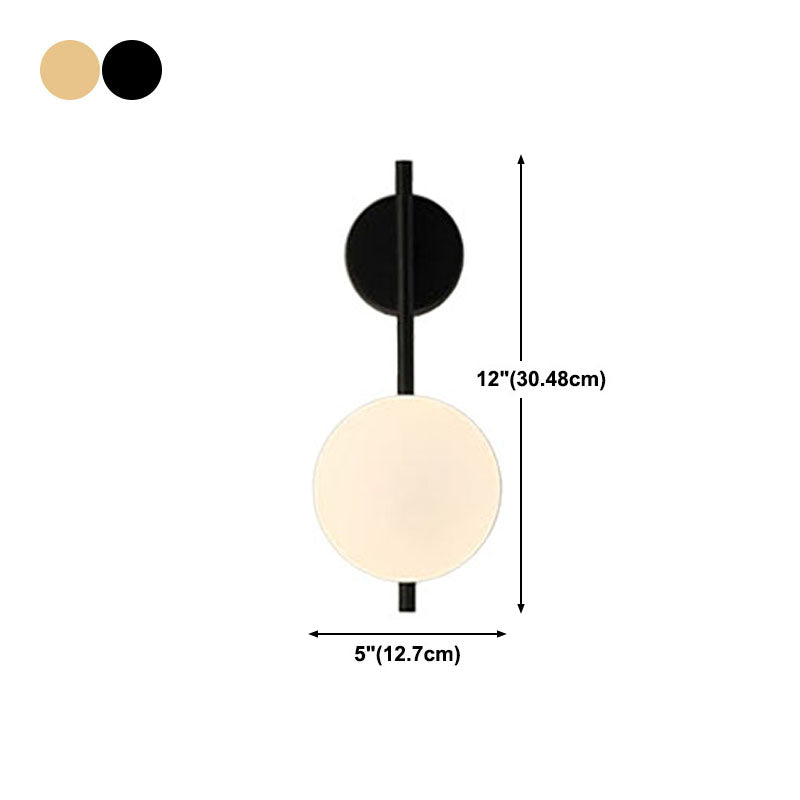 Globe Glass Wall Lamp in Modern Style Metal 1-Light Wall Light for Bedroom