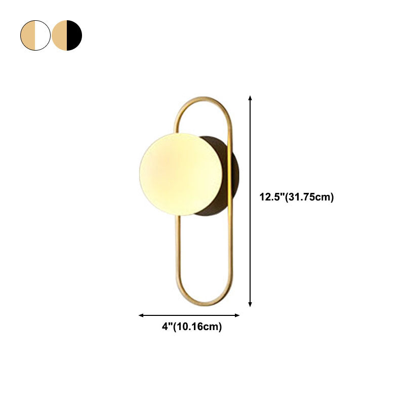 Globe Glass Wall Lamp in Modern Style Metal 1-Light Wall Light for Bedroom