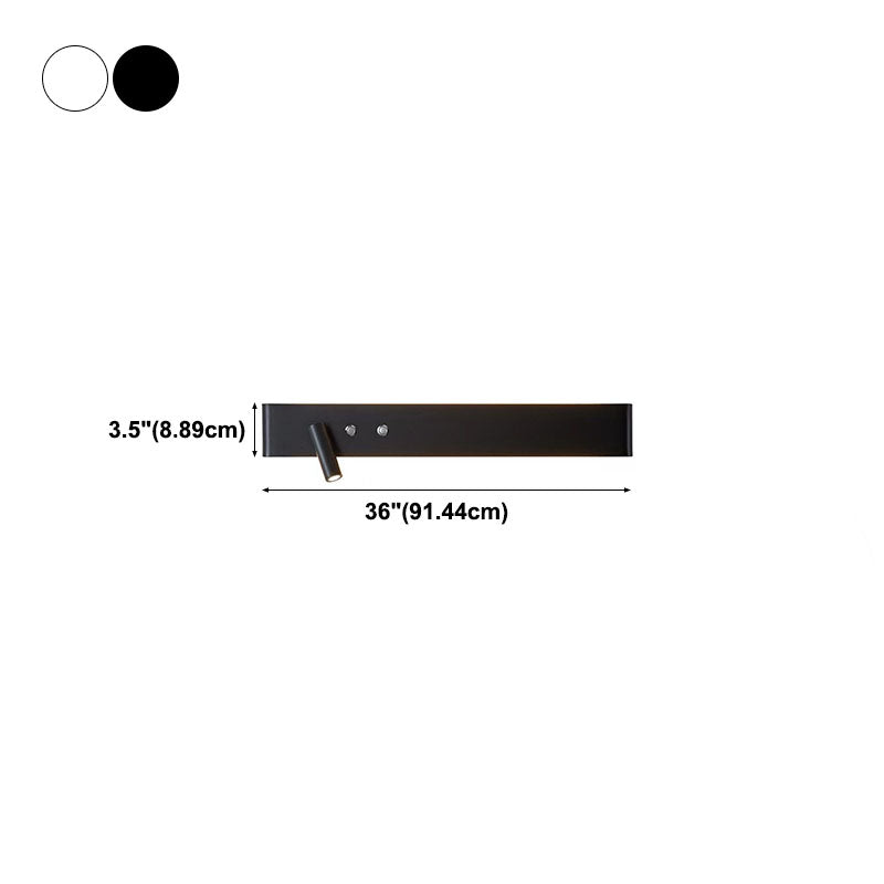 Modern Minimalist LED Wall Light Rectangular Iron Wall Lamp for Bedroom