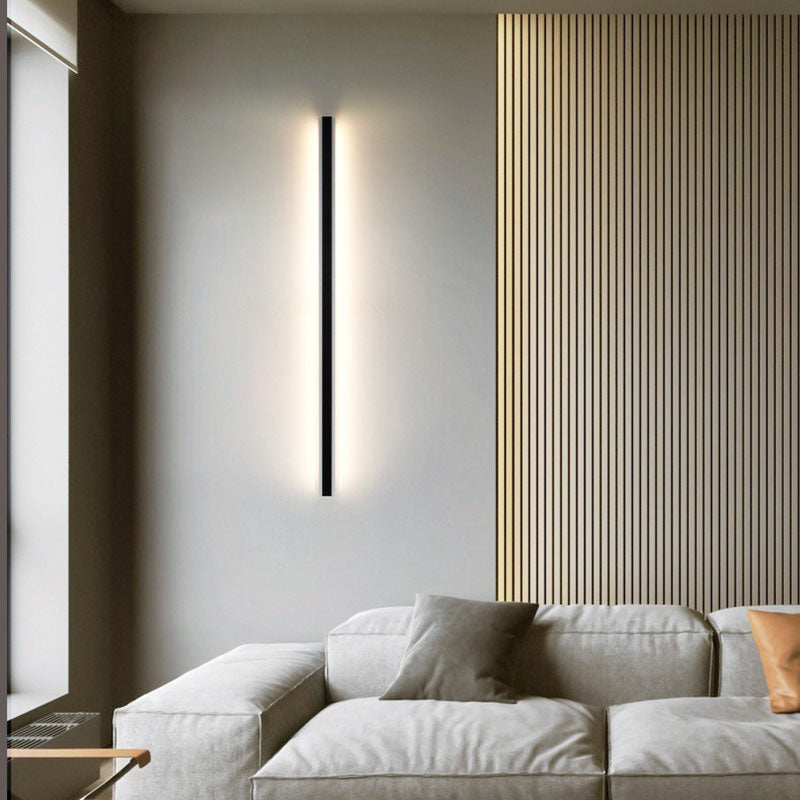 Modern Simplicity LED Wall Lamp Linear Acrylic Wall Light in Black