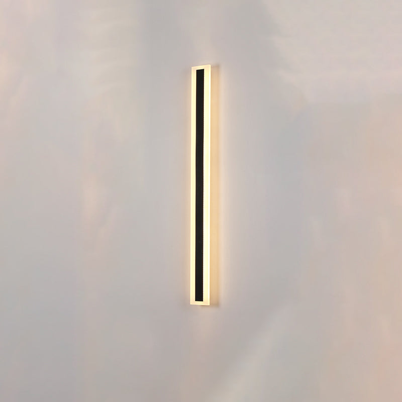 Black LED Wall Light in Modern Simplicity Metal Linear Wall Lamp with Acrylic Shade