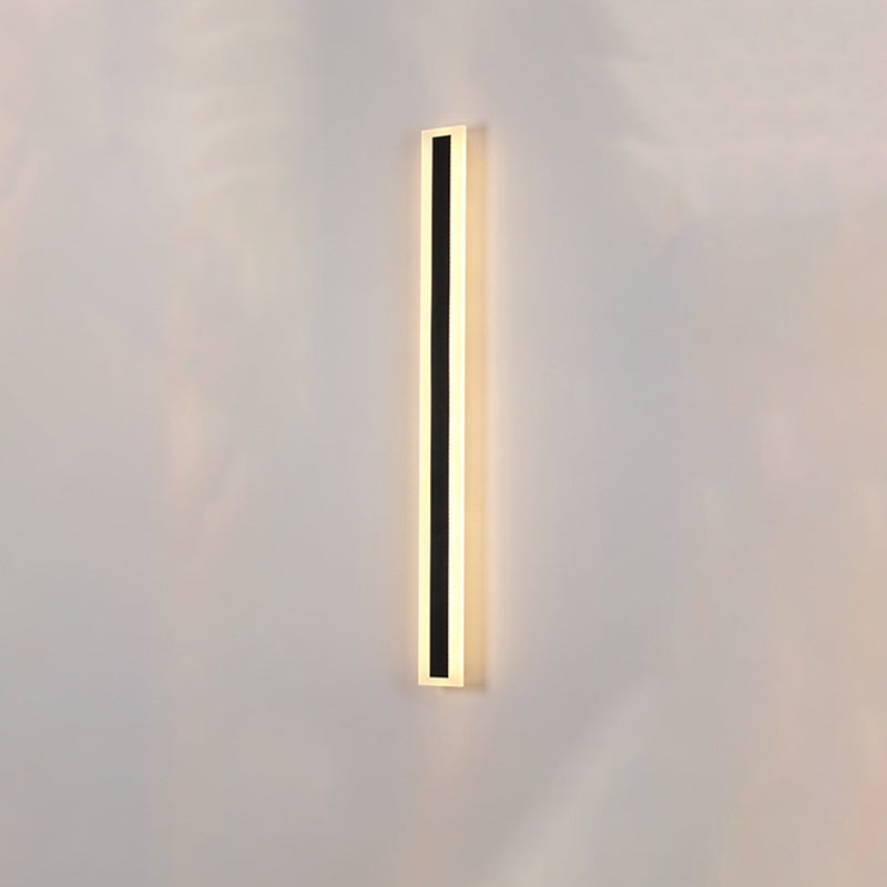 Black LED Wall Light in Modern Simplicity Metal Linear Wall Lamp with Acrylic Shade