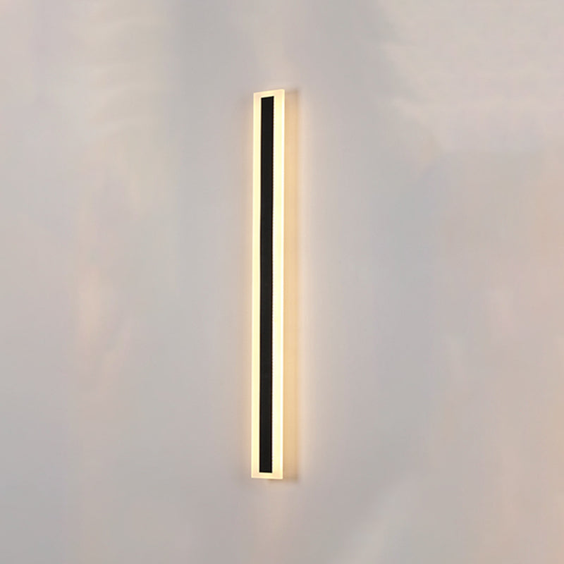 Black LED Wall Light in Modern Simplicity Metal Linear Wall Lamp with Acrylic Shade