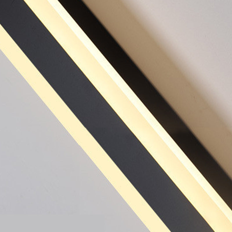 Black LED Wall Light in Modern Simplicity Metal Linear Wall Lamp with Acrylic Shade