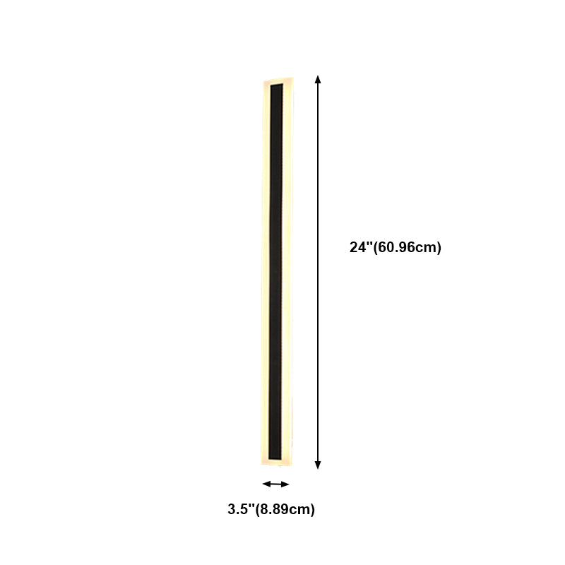 Black LED Wall Light in Modern Simplicity Metal Linear Wall Lamp with Acrylic Shade