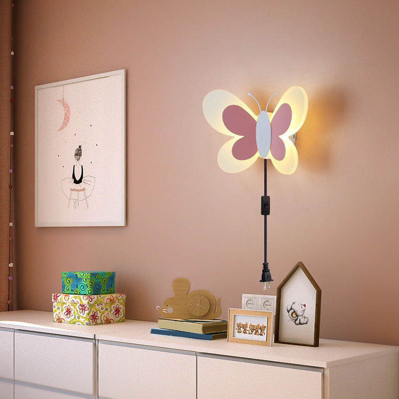 Butterfly LED Wall Lamp in Modern Creative Style Acrylic Wall Light for Bedroom