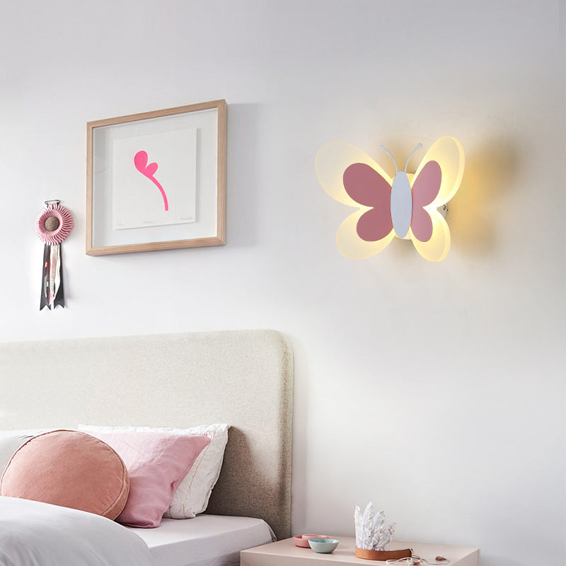 Butterfly LED Wall Lamp in Modern Creative Style Acrylic Wall Light for Bedroom