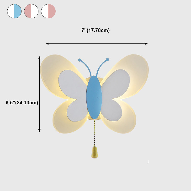 Butterfly LED Wall Lamp in Modern Creative Style Acrylic Wall Light for Bedroom