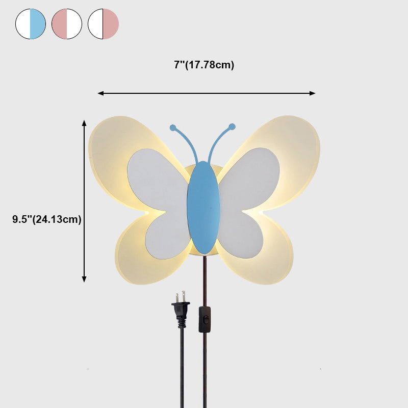 Butterfly LED Wall Lamp in Modern Creative Style Acrylic Wall Light for Bedroom