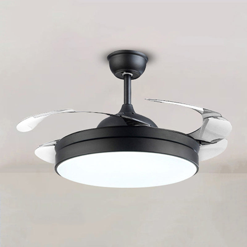 Modern Simple Iron Ceiling Fan Lamp Circle Shape LED Ceiling Fan Light for Bedroom