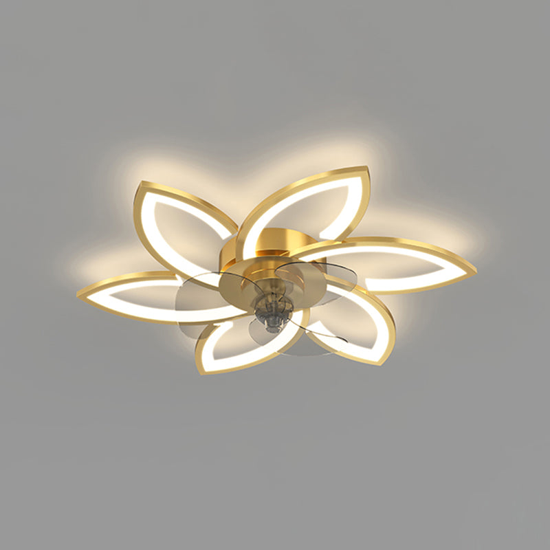 Metal Geometric Shape Ceiling Fans Light Modern Style Multi-Lights Ceiling Fan Light