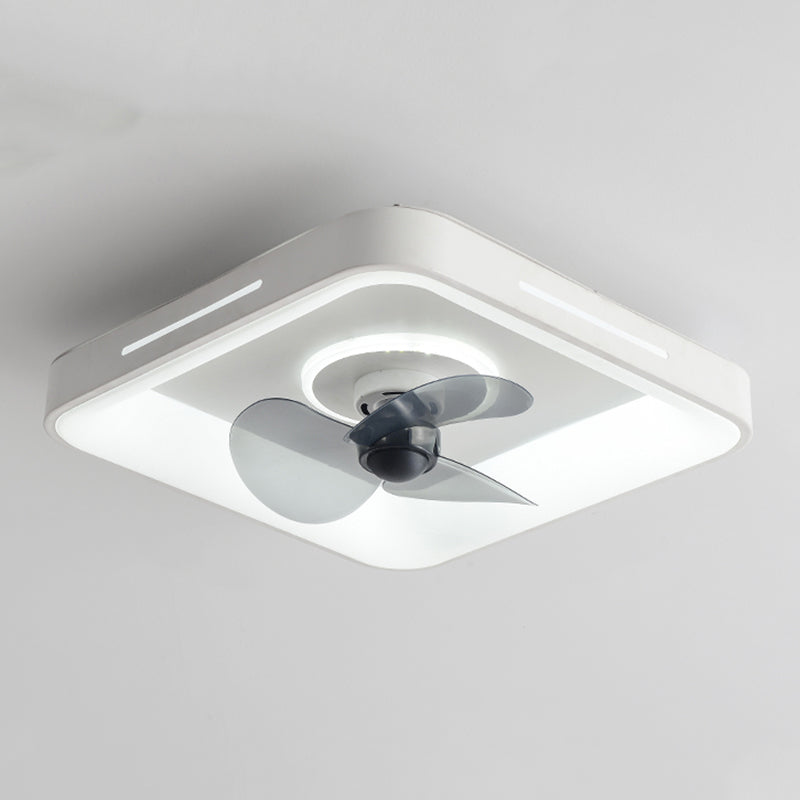 Nordic Style Ceiling Fan Lamp Geometry Shape Acrylic Shade Ceiling Fan Light for Bedroom