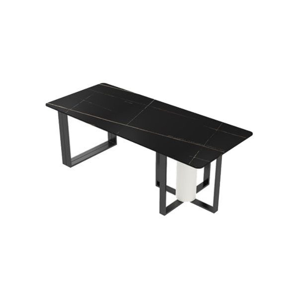 Industrial Style Rectangular Writing Desk Stone Top Office Desk