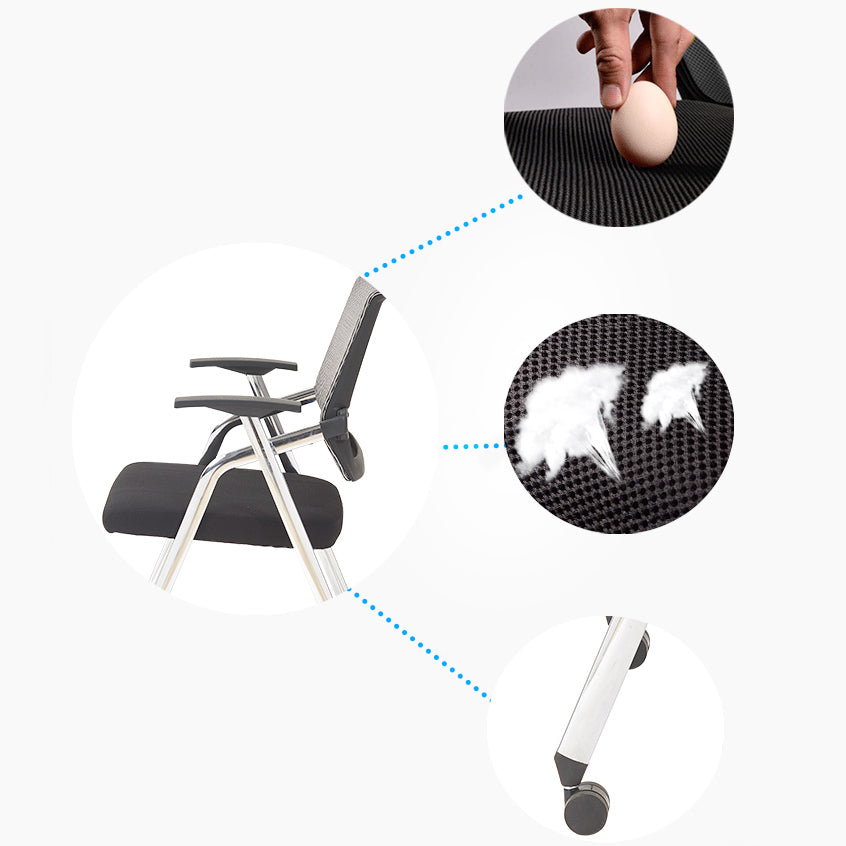 Mid Back Mesh Conference Chair Modern Fixed Arms Office Chair for Home Office