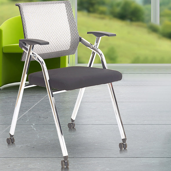 Mid Back Mesh Conference Chair Modern Fixed Arms Office Chair for Home Office