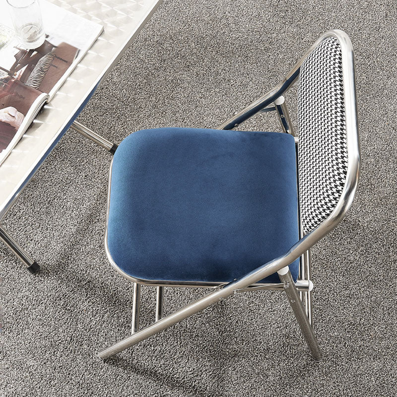 Modern Steel Desk Chair with Mid Back and Leather Home Office Chair