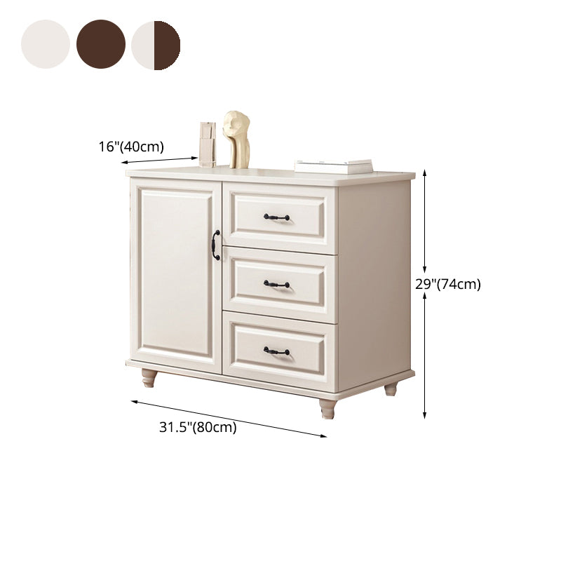 Modern Style Combo Dresser Bedroom Wooden Storage Chest Dresser with Drawers and Doors