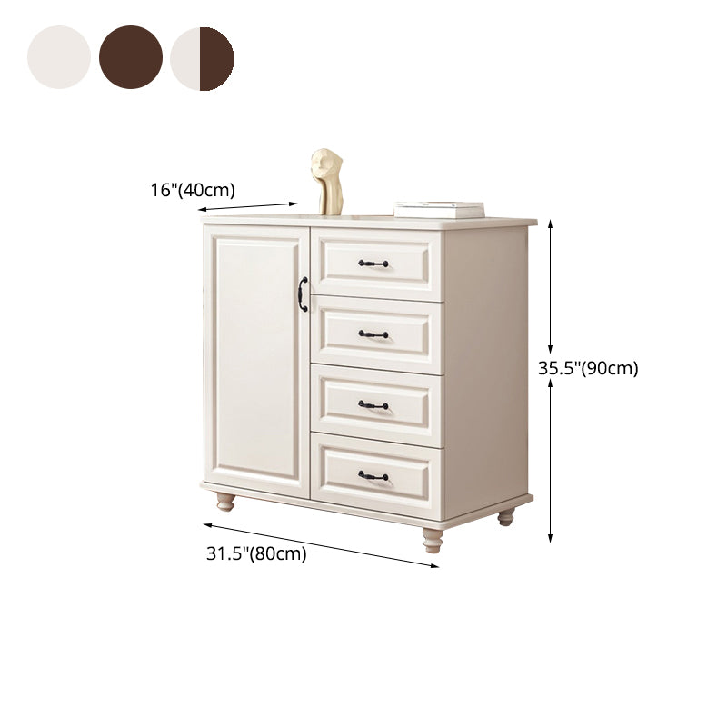 Modern Style Combo Dresser Bedroom Wooden Storage Chest Dresser with Drawers and Doors